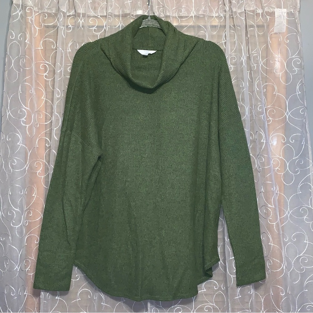 Time and Tru Olive Cowl Neck Sweater XL